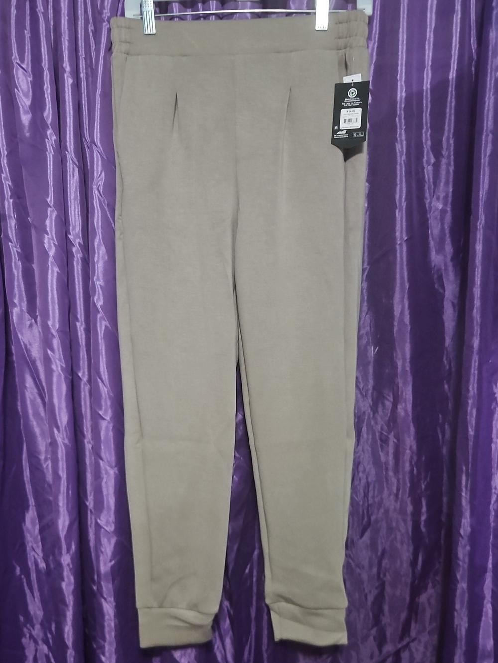 Avia Men's Taupe/Beige Drawstring-Free Jogger Pants
